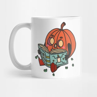 Cute reading halloween pumpkin Mug